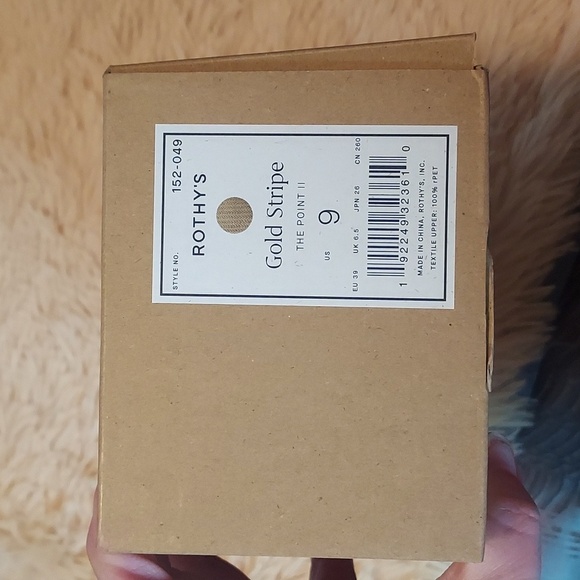 Rothy's The Point II Flats In Gold Stripe - Picture 7 of 16